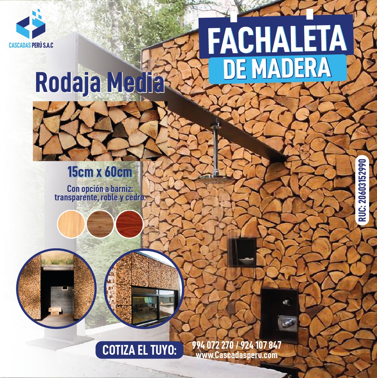 FACHALETAS DE PIEDRA - FACHALETAS DE MADERA - FACHALETAS DE CONCRETO